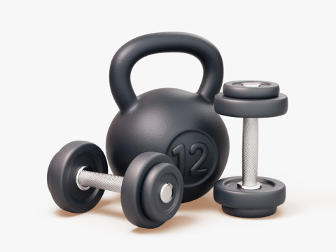Gym gewichten instellen 3D Model