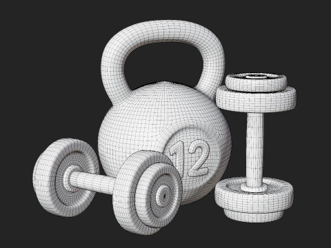 Zestaw ciężarków do ćwiczeń Model 3D
