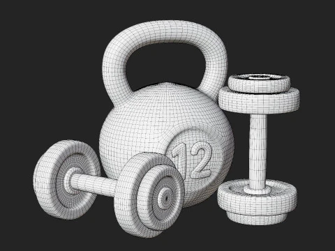 Set di pesi da palestra Modello 3D