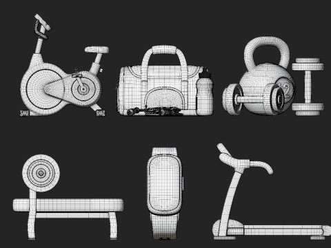 ジム機器パック 3Dモデル