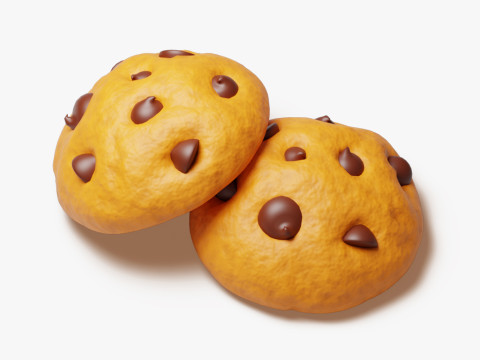 Biscotto con gocce di cioccolato Modello 3D