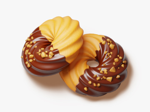 Biscotto Spritz ricoperto di cioccolato Modello 3D