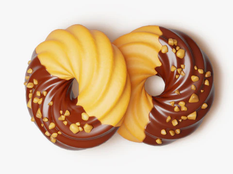 Chocolate Dipped Spritz Cookie 3D Model