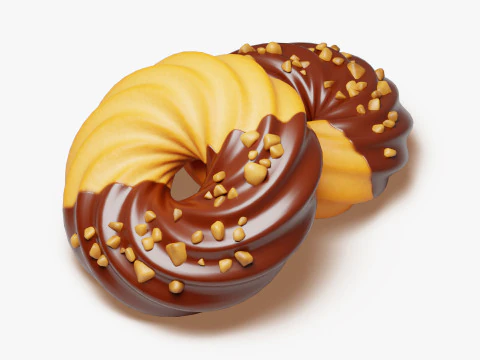 Chocolate Dipped Spritz Cookie 3D Model