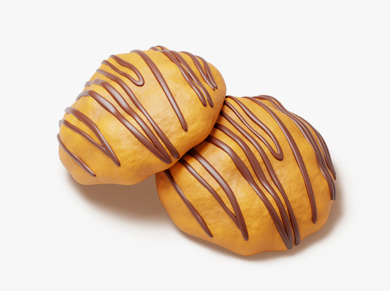 Chocolate Drizzle Cookie 3D Model .c4d .max .obj .3ds .fbx .stl .blend 