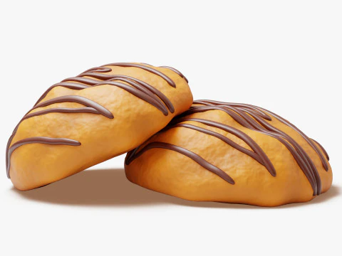 Chocolate Drizzle Cookie 3D Model