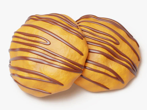 Chocolate Drizzle Cookie 3D Model