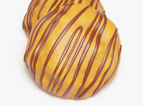 Chocolate Drizzle Cookie 3D Model