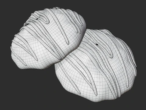 Chocolate Drizzle Cookie 3D Model