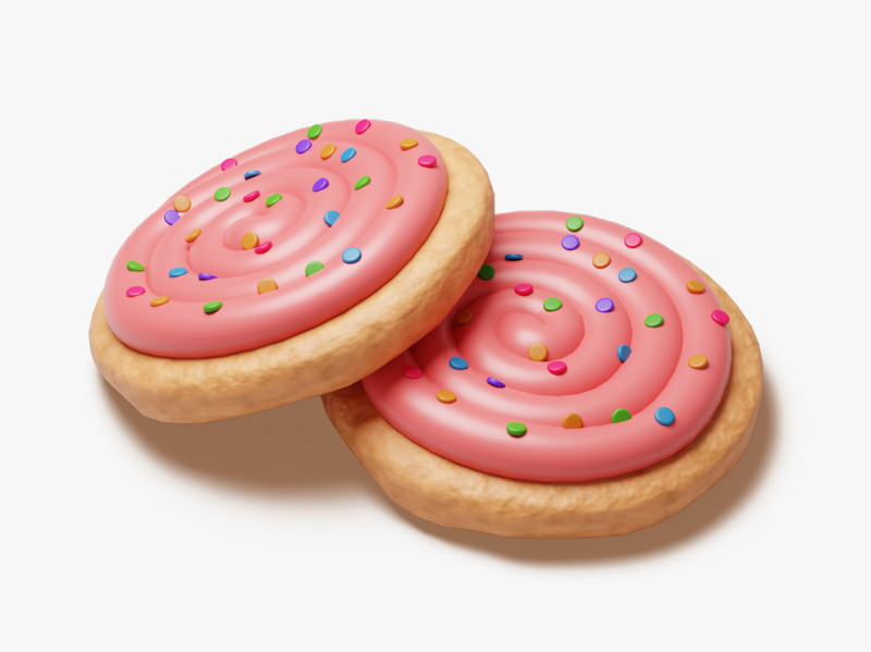 Berijpt suikerkoekje 3D Model .c4d .max .obj .3ds .fbx .stl .blend 