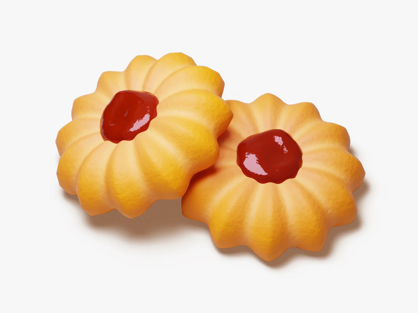 Jam Drop Cookie 3D Model .c4d .max .obj .3ds .fbx .stl .blend 