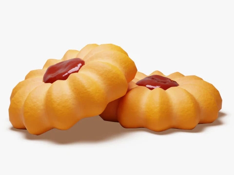 Jam Drop Cookie 3D Model
