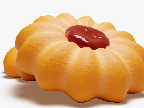 Jam Drop Cookie 3D Model