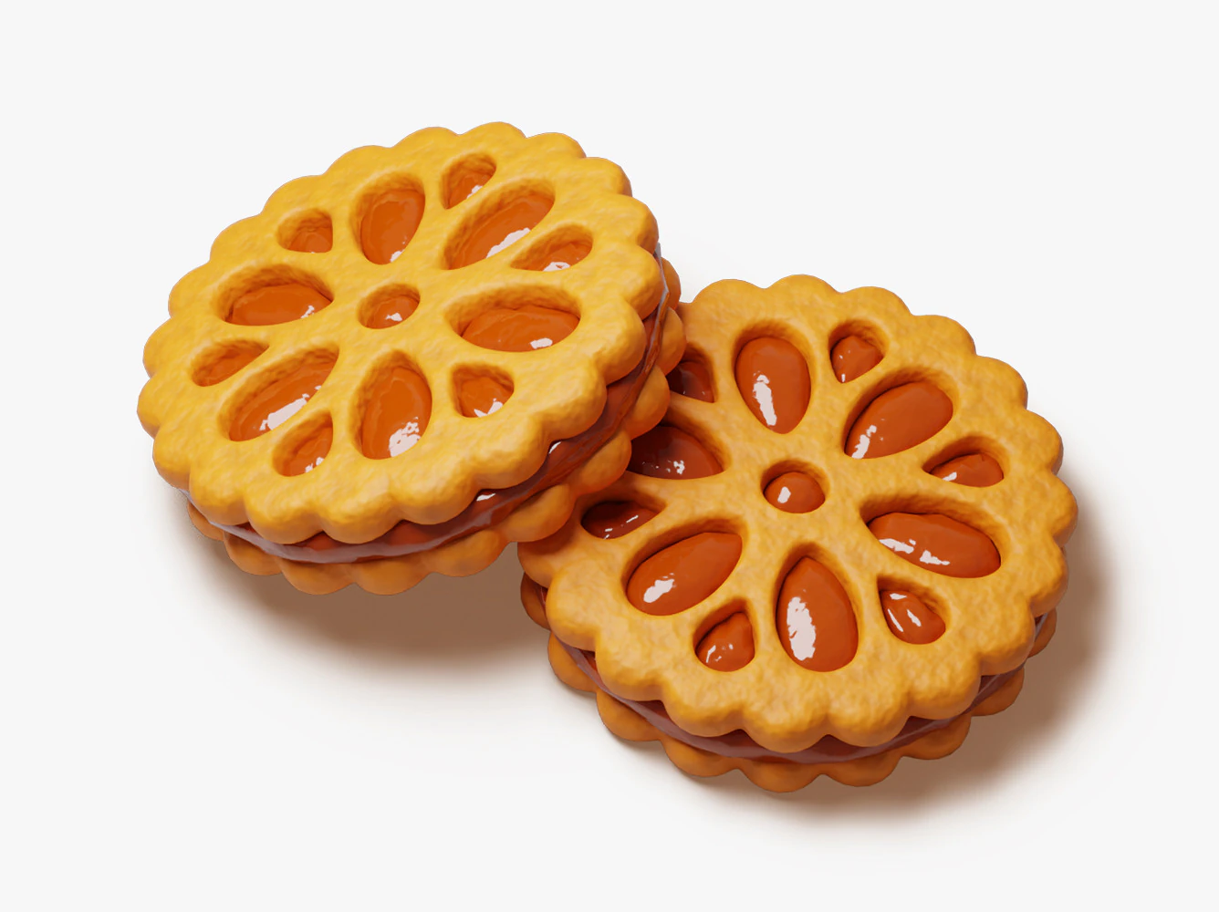 Lattice Jam Cookie 3D Model .c4d .max .obj .3ds .fbx .stl .blend 