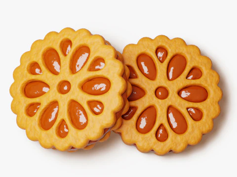Lattice Jam Cookie 3D Model