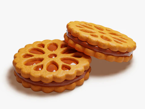 Lattice Jam Cookie 3D Model