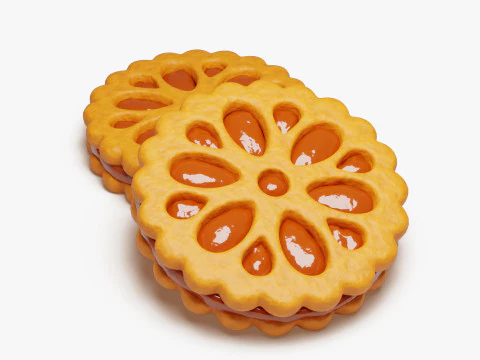 Lattice Jam Cookie 3D Model