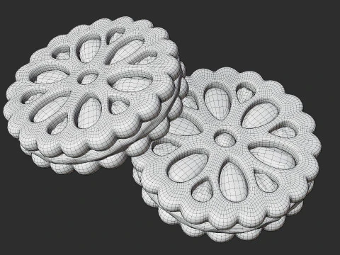 Lattice Jam Cookie 3D Model