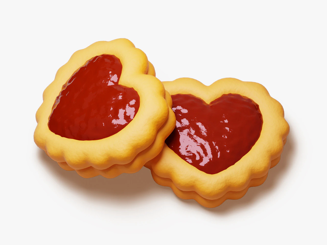 Linzer Heart Cookie 3D Model .c4d .max .obj .3ds .fbx .stl .blend 
