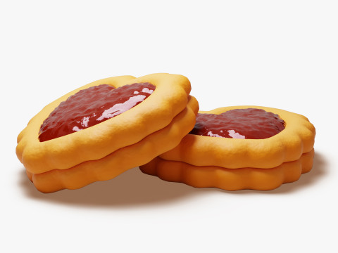 Biscuit coeur Linzer Modèle 3D