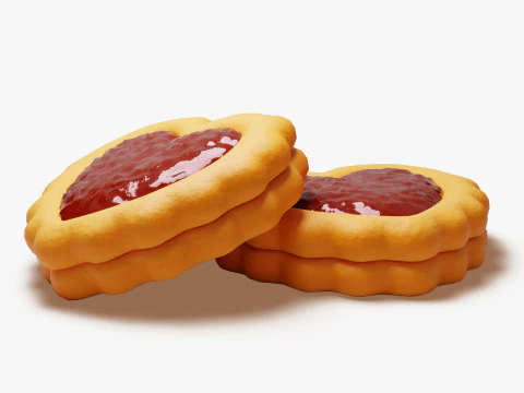 Linzer Heart Cookie 3D Model