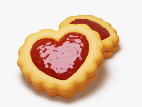 Biscuit coeur Linzer Modèle 3D