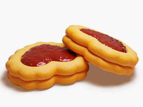 Biscuit coeur Linzer Modèle 3D