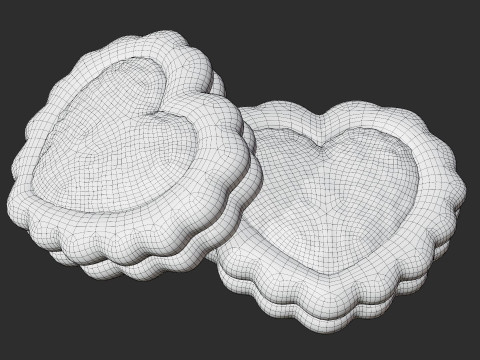 Biscuit coeur Linzer Modèle 3D
