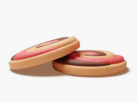 Neapolitan Swirl Cookie 3D Model