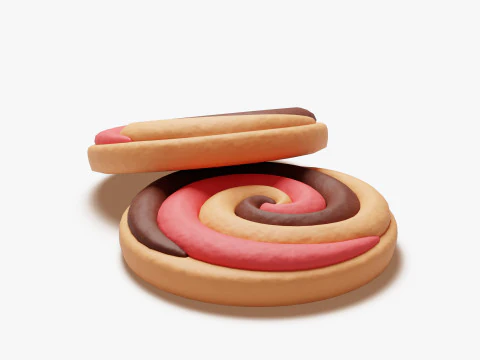 Neapolitan Swirl Cookie 3D Model