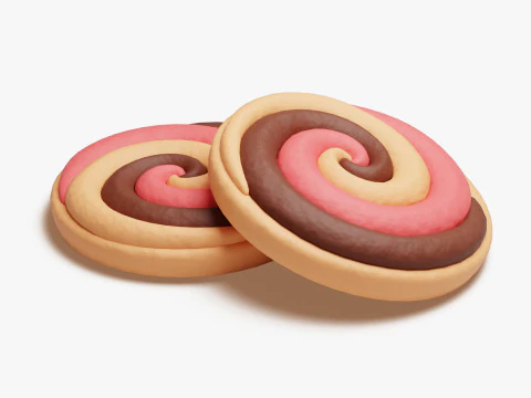 Neapolitan Swirl Cookie 3D Model