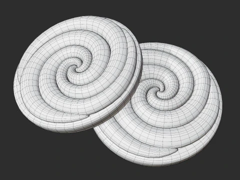 Neapolitan Swirl Cookie 3D Model