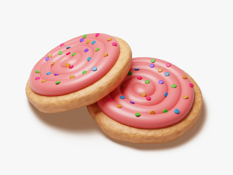 Zestaw różnych ciasteczek Model 3D