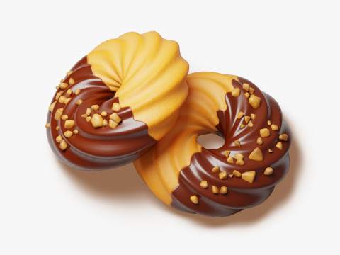 Zestaw różnych ciasteczek Model 3D