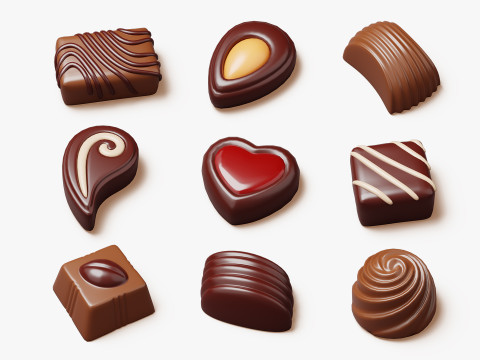 Paquet de bonbons au chocolat Modèle 3D