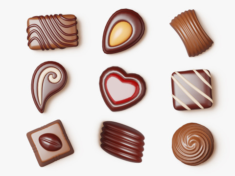 Paquet de bonbons au chocolat Modèle 3D