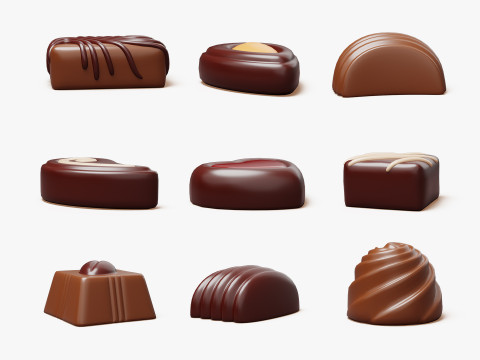 Paquet de bonbons au chocolat Modèle 3D