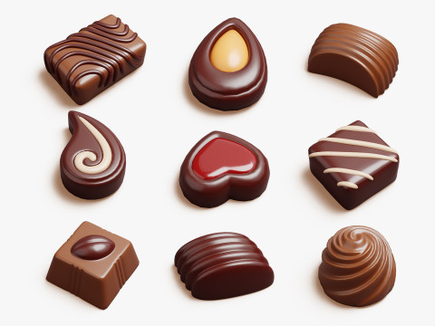 Paquet de bonbons au chocolat Modèle 3D