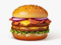 Bacon Cheeseburger 3D Модель