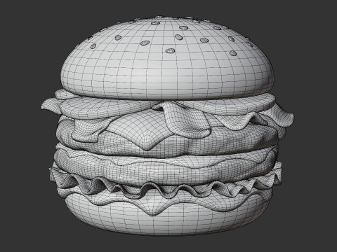 Burger Keju Bacon Model 3D