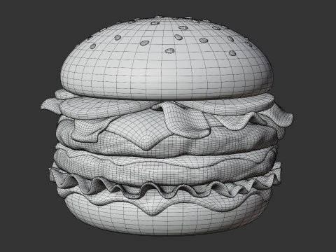 Bacon Cheeseburger 3D Model