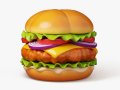 Crispy Chicken Burger 3D Модель