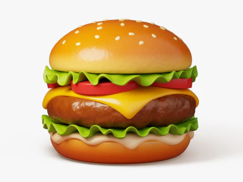 Cheeseburger classico Modello 3D