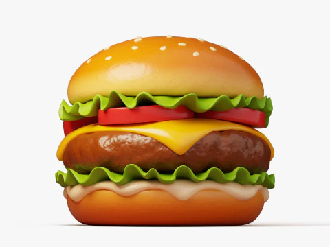 Cheeseburger classique Modèle 3D