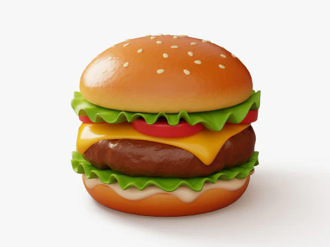 Cheeseburger classique Modèle 3D