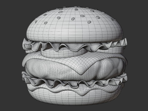 Klassischer Cheeseburger 3D Modell