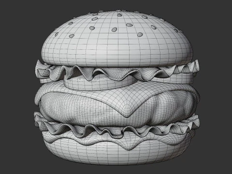 Cheeseburger classique Modèle 3D