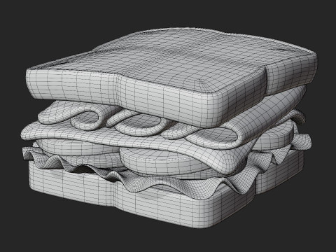 Toasted Ham Sandwich 3D Model