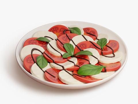 Caprese Salad Plate 3D Model