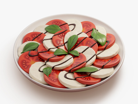 Caprese Salad Plate 3D Model